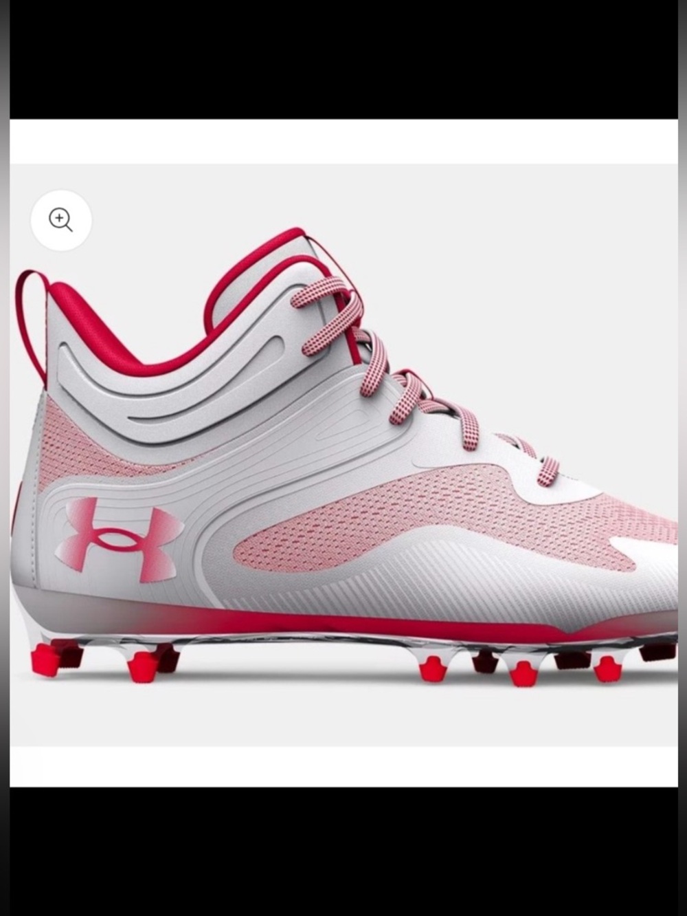 Lacrosse Cleats Under Armour Command MC Mid Red‎ White UA Men's 7 3025639-101